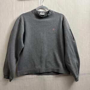 Victorinox Men's Size Medium Gray Long Sleeve Crewneck Zip Pocket Sweater